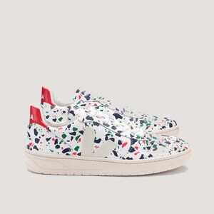 VEJA V-10 Leather Logo Low Top Sneakers Shoes Terrazzo 37